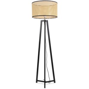 17 Stories Rhavyn 148cm Traditional Floor Lamp Natural/Matte Black 148cm H X 45cm W X 45cm D