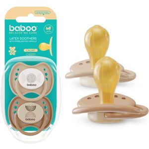 Baboo Soothers Round Latex with Case dummy Au Naturale 0-6 m 2 pc