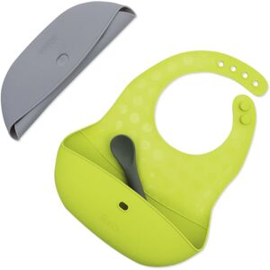 BBLÜV Pöket baby bib with spoon Grey/Lime 2 pc