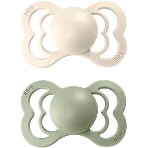 BIBS Supreme Natural Rubber Size 2: 6+ months dummy Ivory / Sage 2 pc