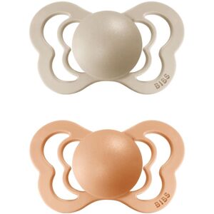 BIBS Couture Natural Rubber Size 2: 6+ months dummy Vanilla / Peach 2 pc