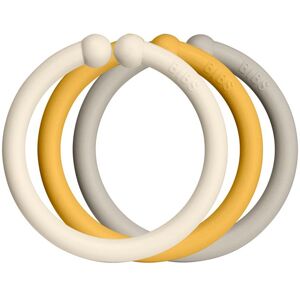 BIBS Loops hanging rings Ivory / Honey Bee / Sand 12 pc