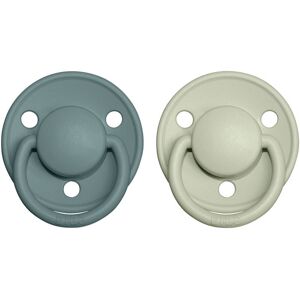 BIBS De Lux Natural Rubber Size 1: 0+ months dummy Island Sea / Sage 2 pc