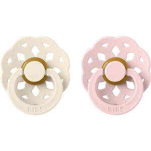 BIBS Boheme Natural Rubber Size 1: 0+ months dummy Ivory / Blossom 2 pc