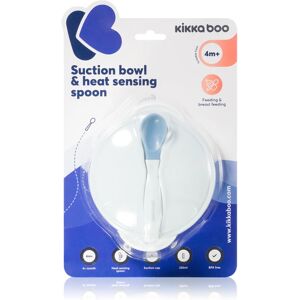 Kikkaboo Suction Bowl & Heat Sensing Spoon dinnerware set 4 m+ Blue 2 pc