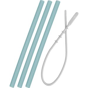 Minikoioi Flexi Straw with Cleaning Brush silicone straw with brush Aqua Green 3 pc