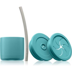 Minikoioi Sip+Snack Set dinnerware set for children Aqua Green / Powder Grey 1 pc