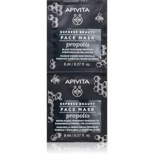 Apivita Express Beauty Purifying Face Mask Propolis cleansing black mask for oily skin 2x8 ml