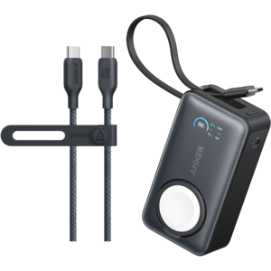 Anker MagGo Power Bank (10K, 35W, For Apple Watch)+Anker USB-C to USB-C Cable (3 ft) Black Stone