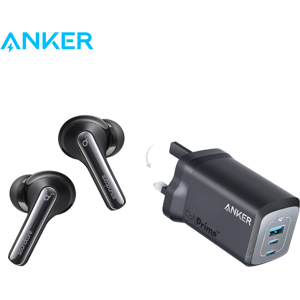 Anker Prime 100W GaN Wall Charger (3 Ports)+Life P3i Hybrid Active Noise Cancelling Earbuds