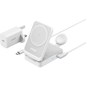 Anker MagGo Wireless Charging Station (Foldable 3-in-1) Shell White