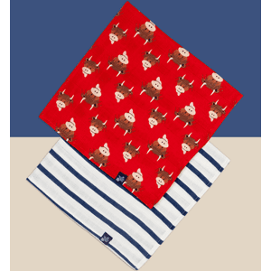 Outlet Blade & Rose Hamish Highland Cow Muslin Squares 2 Pack Summer Clothes For Babies, Toddlers & Kids Red/Navy 2 Pack