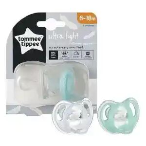 Tommee Tippee - Ultra Light Soothers 6-18mths Green (2pk)