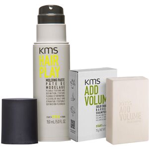 KMS AddVolume Bar Shampoo 75g & HairPlay Molding Paste 150ml Duo