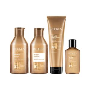 Redken All Soft Shampoo 300ml, Conditioner 300ml, Heavy Cream 250ml &