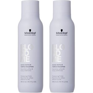 Schwarzkopf BlondMe Bond Repair Purple Shampoo 300ml Double