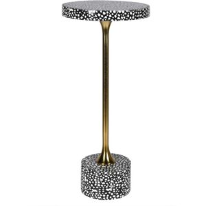 Black & White Speckled Round Side Table Material: Furniture/Occasional & Side Tables