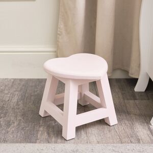 Small Pink Wooden Heart Stool Material: Furniture
