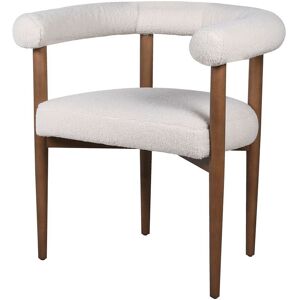 White Boucle Curved Dining Chair Material: Furniture
