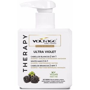 Voltage Cosmetics Therapy Ultra Violet cabellos blancos 2 en 1 champú-mascarilla 500 ml