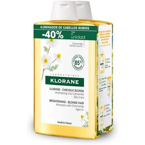 Klorane A La Camomila champú iluminador reflejos rubios duo 2 x 400 ml