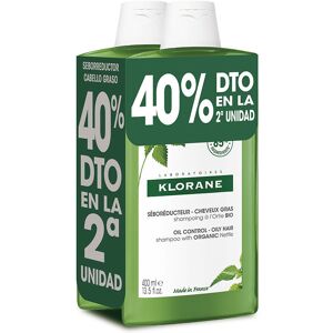 Klorane A La Ortiga Bio champú seborregulador cabello graso 2 x 400 ml