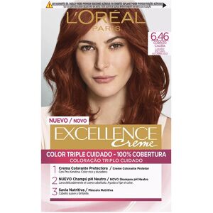 L'Oréal París Excellence Creme tinte 6,46 rubio oscuro cobrizo caoba