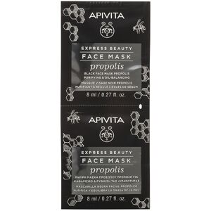 Apivita Express Beauty Mascarilla facial negra purificante y equilibrante con propóleo 2 x 8 ml