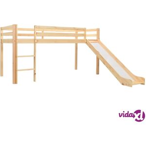 vidaXL Children's Loft Bed Frame with Slide & Ladder Pinewood 97x208 cm
