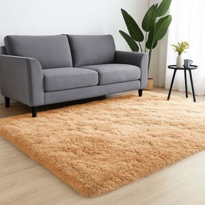 Beige Shaggy Rug Faux Fur Anti Slip Soft Fluffy, 80 x 300cm / Beige