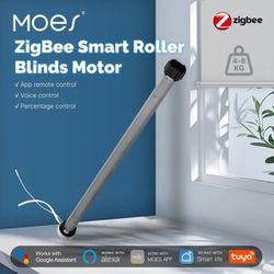 MOES Tuya Automatic Smart Zigbee Roller Shade Blinds Motor for 38mm Tube Remote Control Work with Smart Life Alexa Google Home