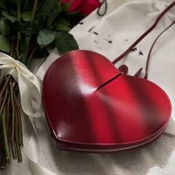 NONE Love bag, genuine leather shoulder crossbody bag, work commuting phone bag, high-quality heart-shaped bag for women