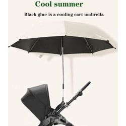 NONE Baby Stroller Folding Umbrella UV Sun Rain Protection Parasol 360 Degrees Adjustable Universal Stroller Sunshade Canopy CoverBab
