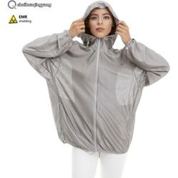 Electromagnetic radiation protective 100% silver fiber adult sports hoodie Phone, Monitoring room EMF shielding clothing