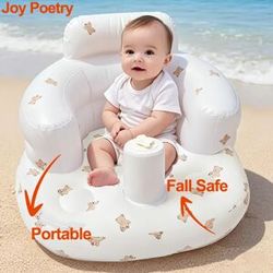 NONE Large Bear Print Baby Inflatable Sofa Children Beach Chair Portable Fall Safe Puff Learn Baby Seat Practice Sitting Bath Chair