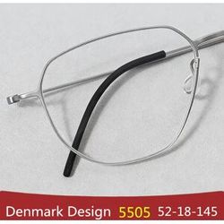 TUTU Denmark Brand Pure Titanium Polygonal Eyeglasses 5505 Ultralight Screwless Men Square Thin Rim Glasses Frame Glossy Spectacles