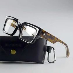 NONE BATSION Vintage Thick Rectangle Acetate Eyeglasses Frame Men Women 54mm Lens Width Optical Glasses For Prescription Lenses