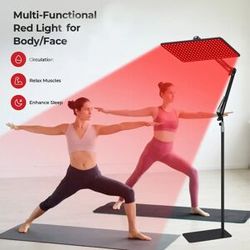 NONE 660nm-940nm body and face beauty instrument with 200 lamp beads, retractable design with stable stand, low voltage (less than 36V), easy to use, with remote control, suitable for home use or as a