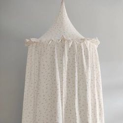 NONE OEKO-Tex Certificated Premium Muslin 100% Cotton Bed Baldachin Hanging Play Canopy for Baby Kids Room