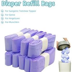 NONE Refill Bags for Tommee Tippee, Diaper Pail Refills for Genie for Angelcare, Unscented Nappy Pails Refill Bags for Munchki