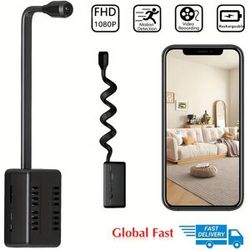 NONE Mini WiFi Camera 1080P HD Smart Camera with Curved Flexible Lens Cable,Loop Recording,Alarm, Remote Viewing,Security Monitoring