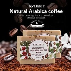 AILKE KYLIEFIT Arabica Coffee Exfoliating Soap, Whitening, Clean Skin, Reduce Dark Spots, Enriched with Coconut Oil, Shea Butter, 200g