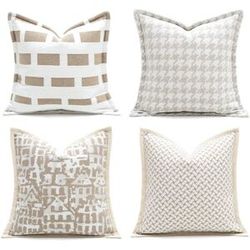 DUNXDECO Oatmeal Pillow Soft Cushion Case Luxury Decorative Pillow Cover For Sofa Chair 45x45 50x50 Warm Living Room Home Decorations