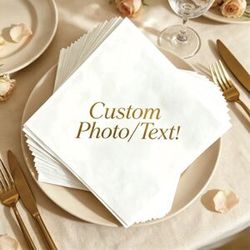 NONE Custom Pape Napkins Personalized Wedding Napkins of Your Design for Business Cocktail Party Baby Shower Birthday Hen Party Deco