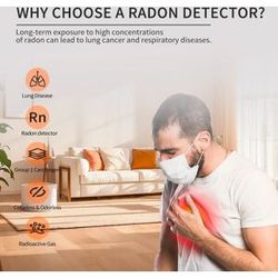 BTMETER Radon Gas Detector Rechargeable Radon Gas Monitor Air Quality Testing Instrument 0.3-270 pci/L ,DM68R