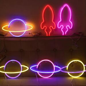 DailySale Battery USB LED Neon Light Wall Signs Night Home Decor