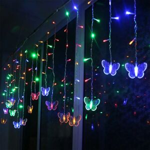DailySale Butterfly Curtain String Lights USB Powered with 8 Modes 96 LED Remote Control