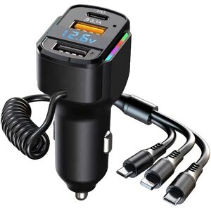 DailySale 3-in-1 65W 3-port USB PD Fast Car Charger