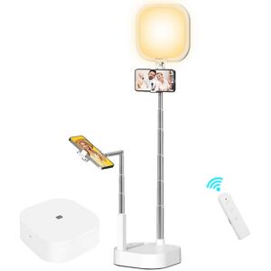 DailySale 360 Rotatable Dual Phone Holder with Rechargeable Wireless Remote V8