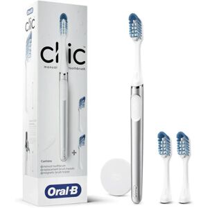 DailySale Oral-B Clic Deluxe Starter Kit, Manual Toothbrush with 3 Brush Heads & Magnetic Brush Mount